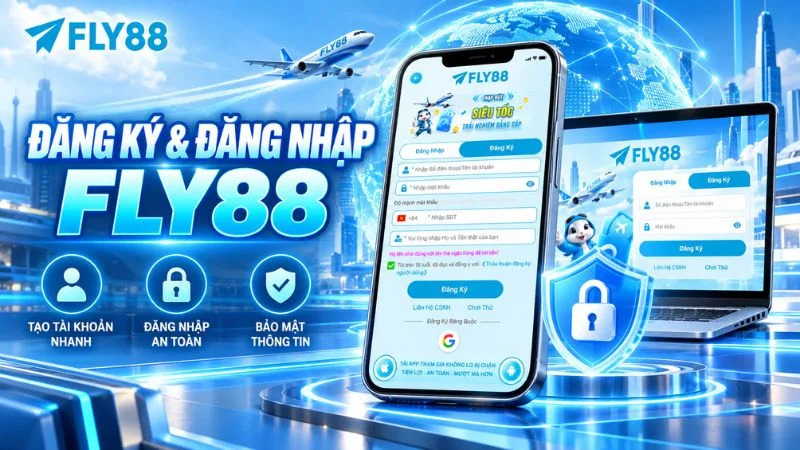 Giao diện đăng ký và đăng nhập tài khoản FLY88